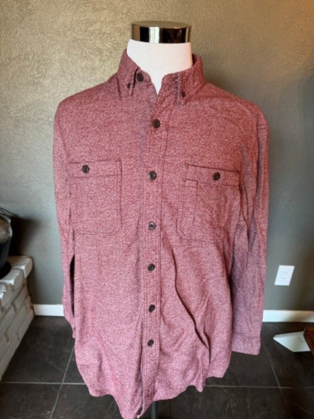 Duluth Trading Co. Heather Red Flannel Long Sleeve Shirt